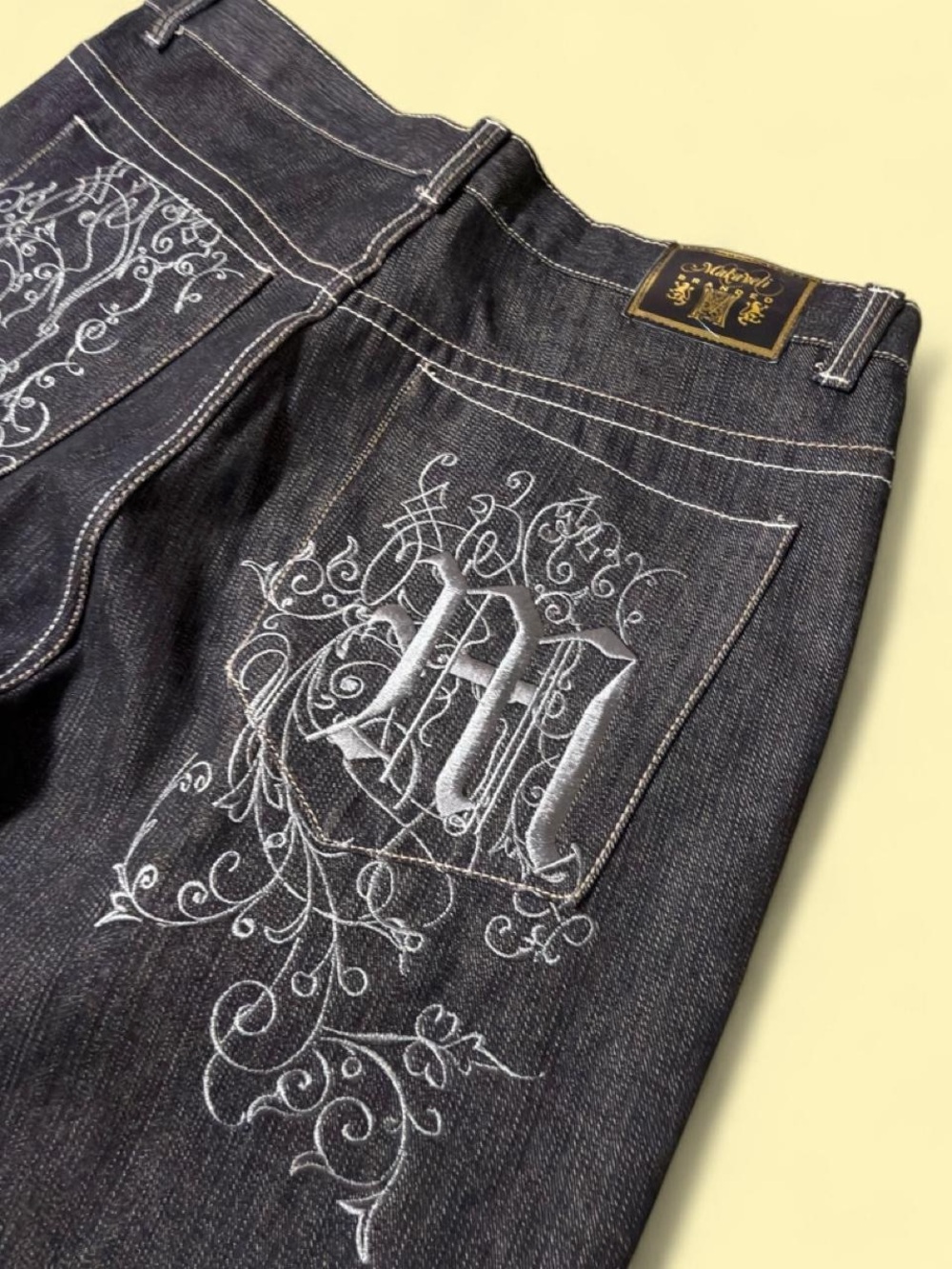 Makaveli Branded Baggy Vintage Y2K Jeans Black - Picture 3 of 8